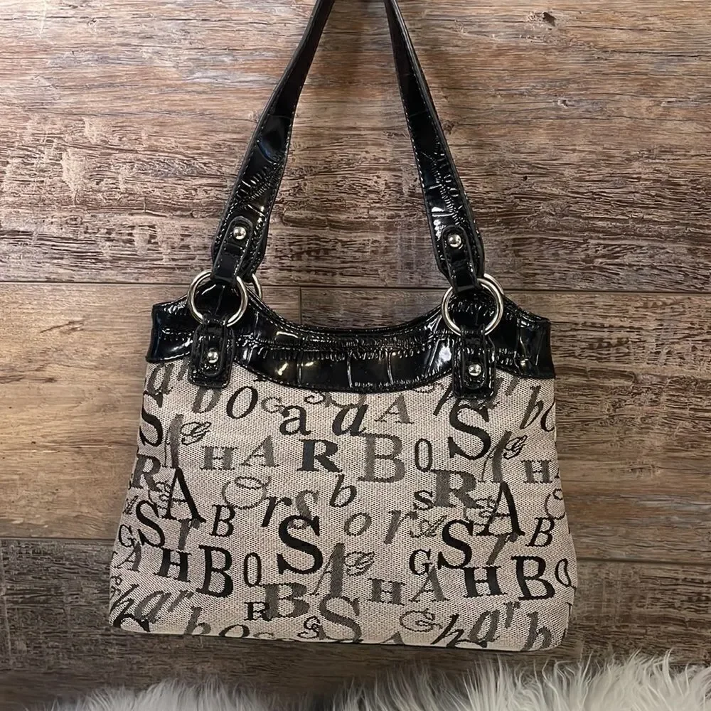 Sag Harbor Ladies Black and Gray Handbag